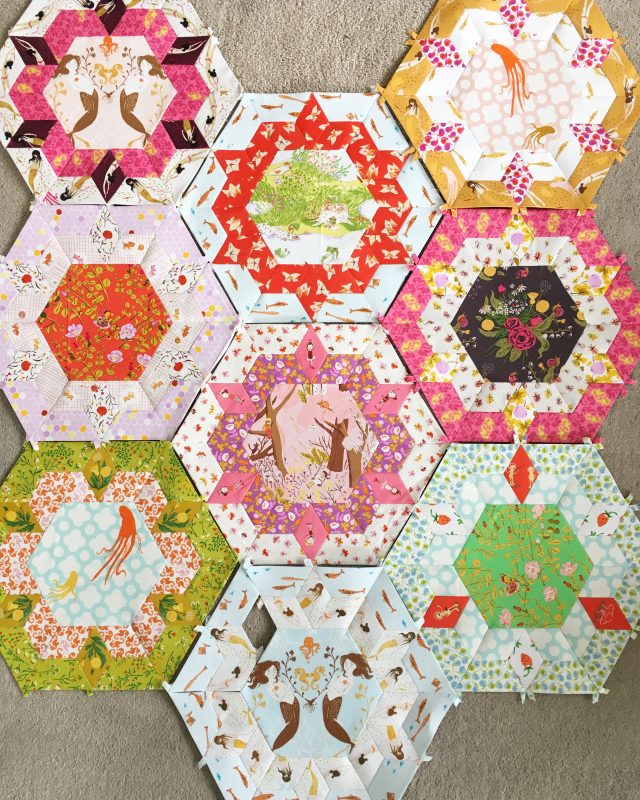 Cherish Quilt Progress Lightening Bugs By Heather Ross Blossom Heart Quilts